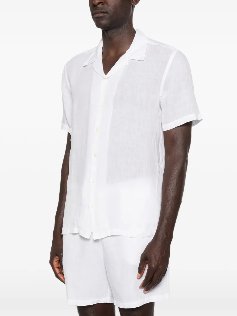 120% Lino Overhemd met korte mouwen Wit