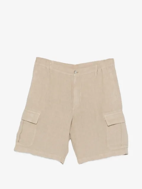 120% Lino shorts con bolsillos y cinturón