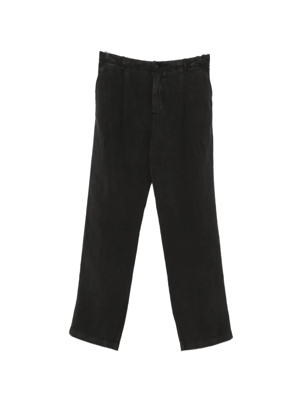 120% Lino Straight-leg Trousers In Black