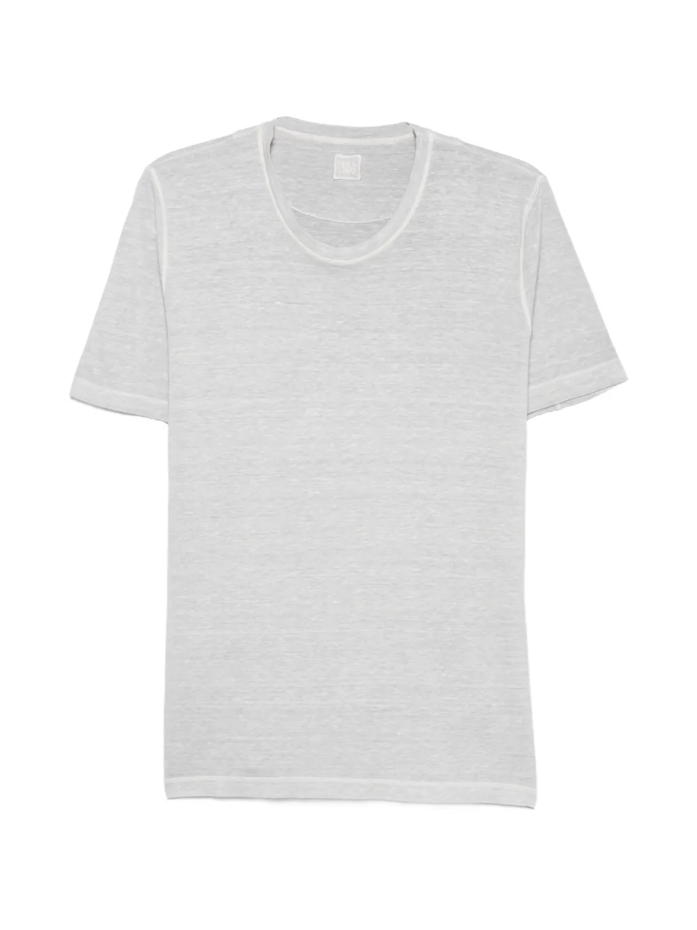120% Lino round-neck short-sleeve T-shirt - Grigio