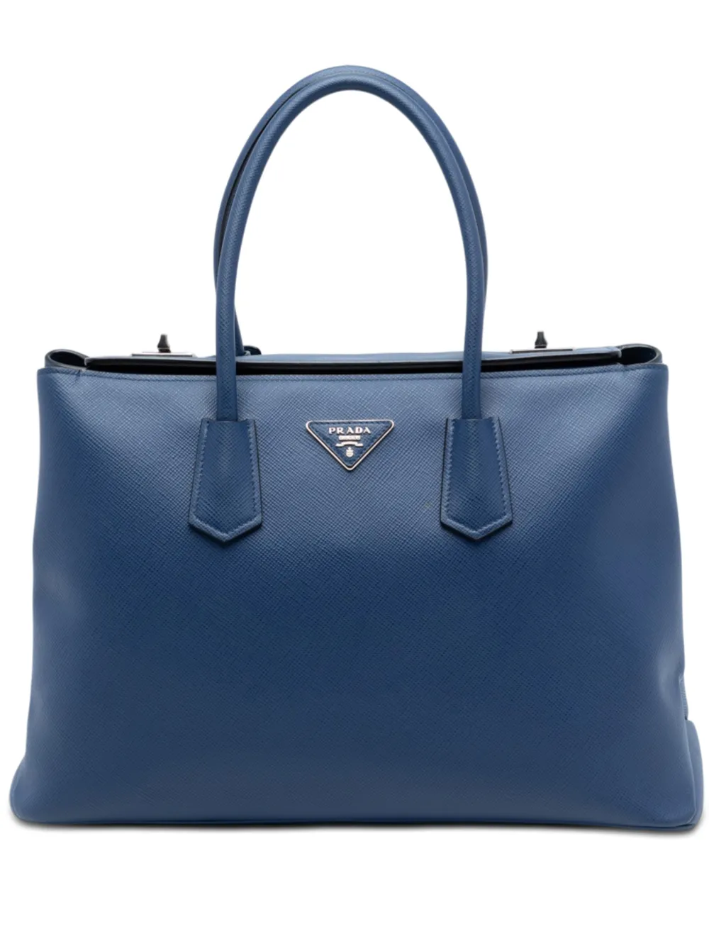 Prada Pre-Owned 2013-2025 Saffiano Cuir Turnlock Twin satchel - Blu
