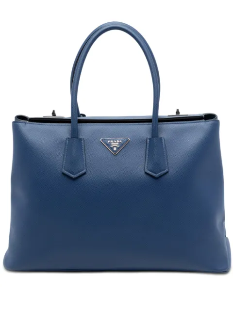 Prada Pre-Owned 2013-2025 Saffiano Cuir Turnlock Twin satchel