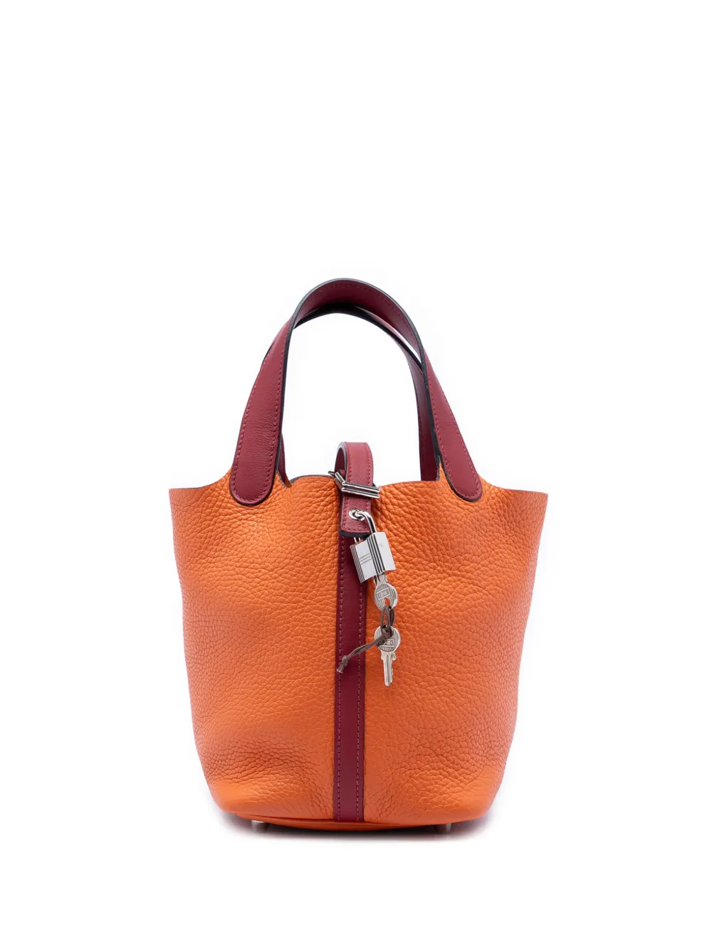 Hermès Pre-Owned 2016 zweifarbige Clemence and Swift Picotin Lock Handtasche 18cm - Rot