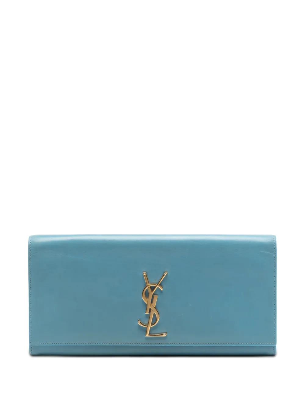 Saint Laurent Pre-Owned 2013-2026 Smooth Leather Cassandre clutch bag - Blu
