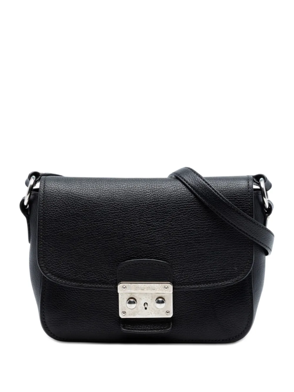 Miu Miu Pre-Owned 2010-2026 Goatskin Madras crossbody bag - Nero
