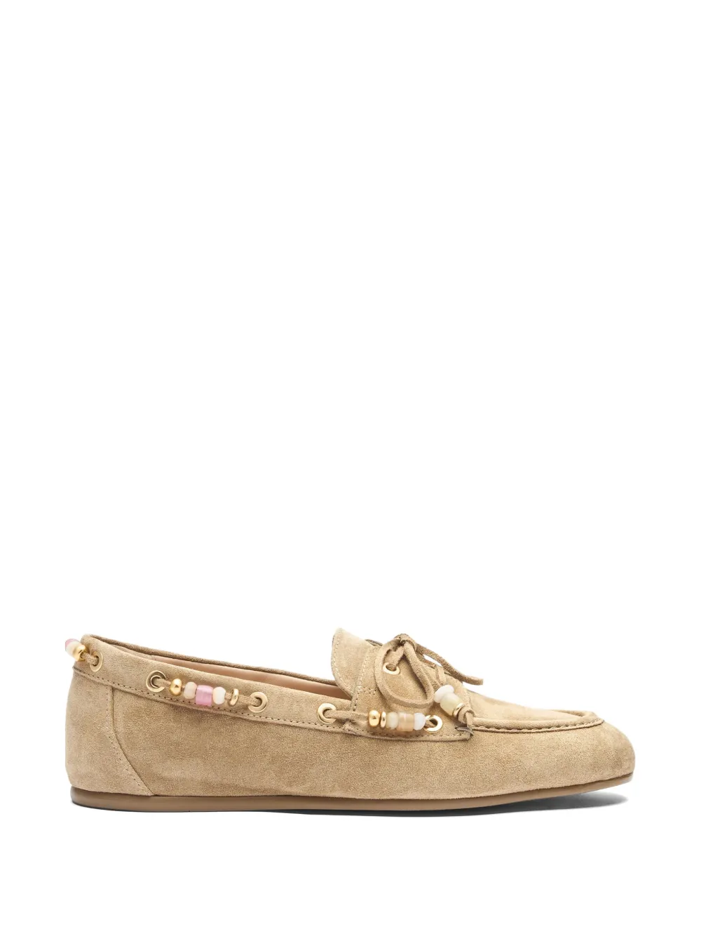 Stuart Weitzman Majorca Tinsley bead-embellished loafers - Neutrals