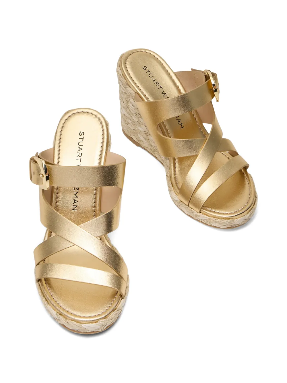 Stuart Weitzman 8.5cm Sai mules Goud