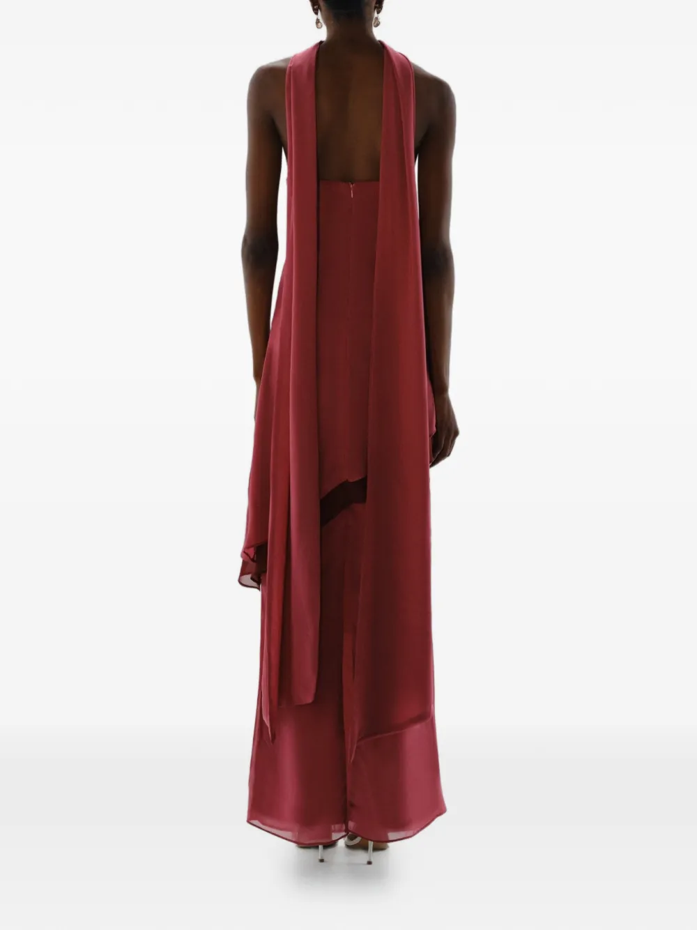 Baobab Strapless jurk met sjaaldetail Rood