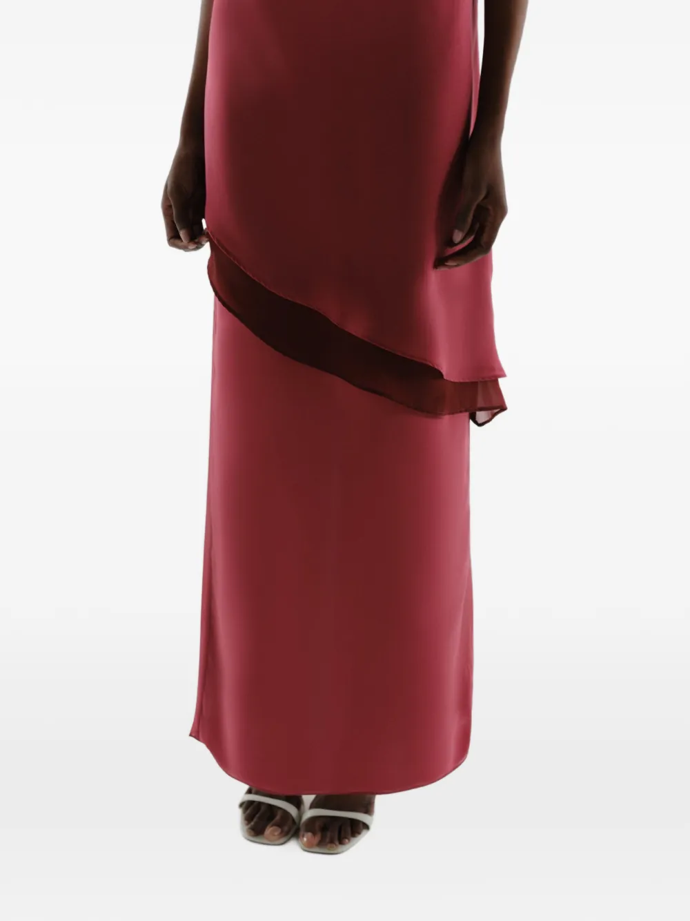 Baobab Strapless jurk met sjaaldetail Rood