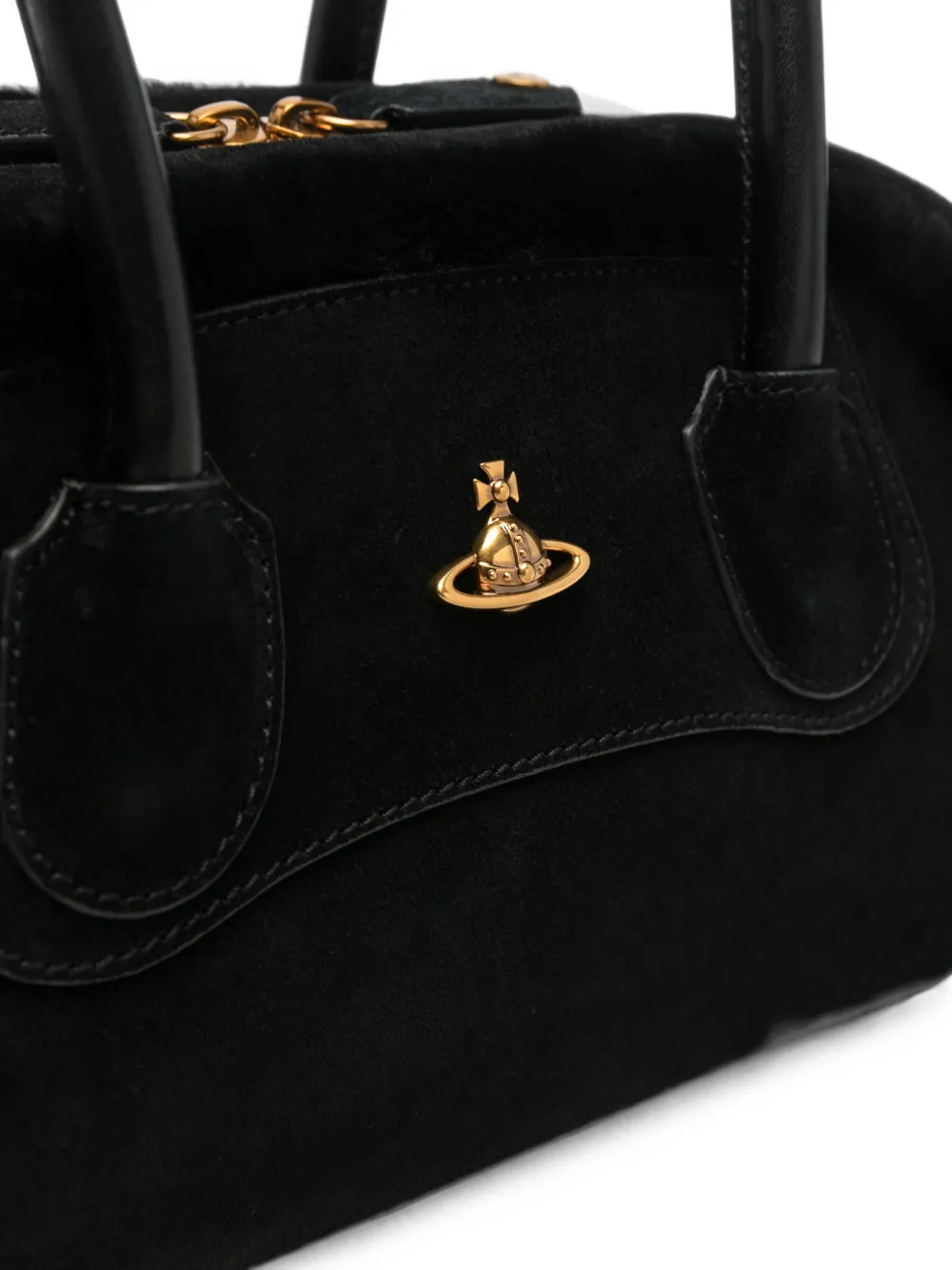 Vivienne Westwood Shirley suede tote bag Zwart