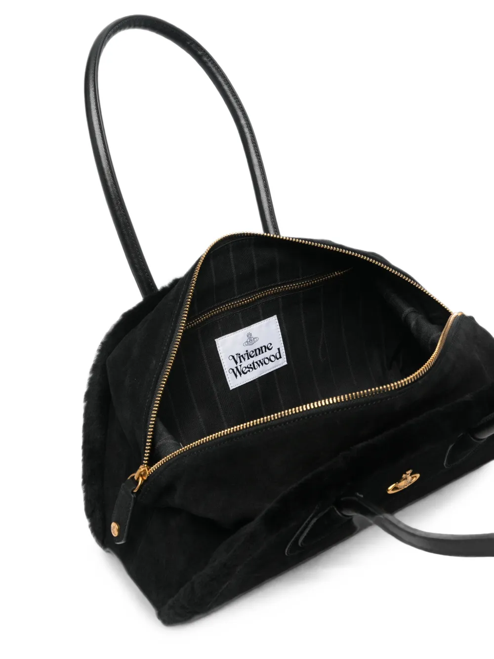 Vivienne Westwood Shirley suede tote bag Zwart