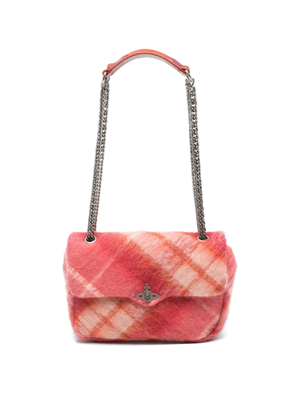 Vivienne Westwood Anita tartan-pattern shoulder bag - Rosa