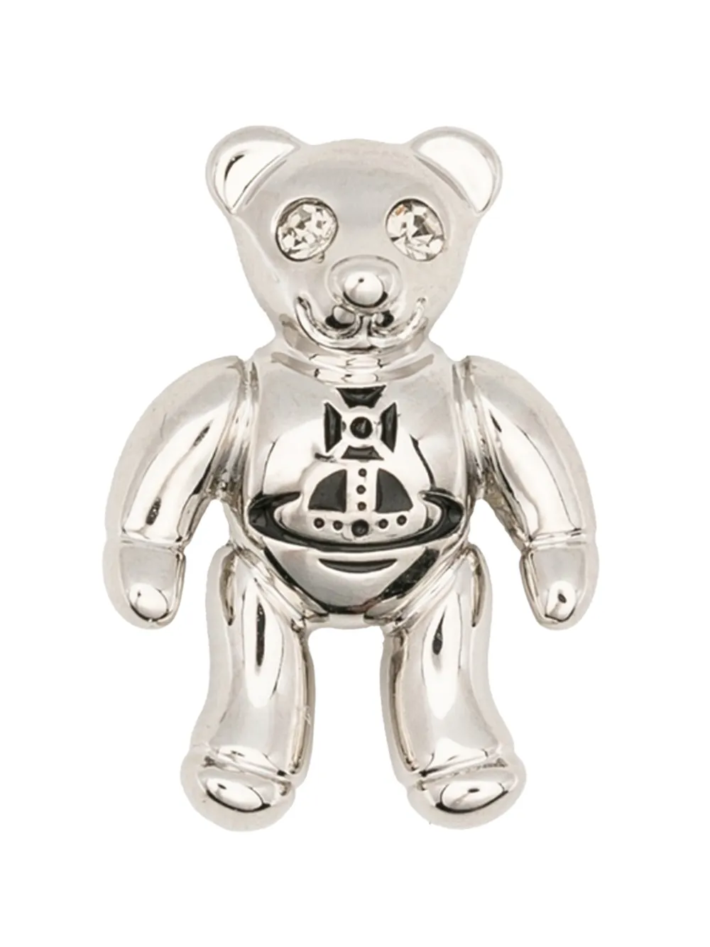 Vivienne Westwood Ruby teddy bear earrings - Argento