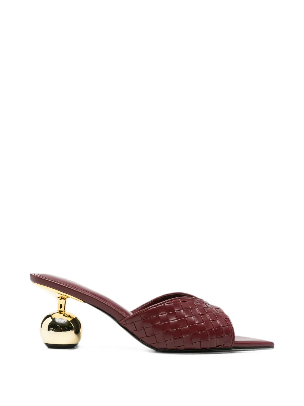 Jw Pei Ellie Braided Sphere-heel Sandals In Burgundy