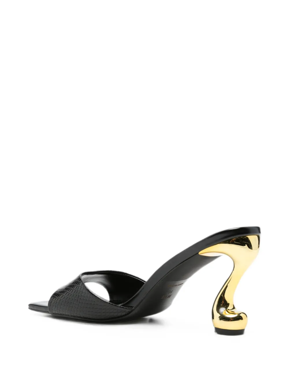 JW Pei Hannah snakeskin-effect sandals Zwart