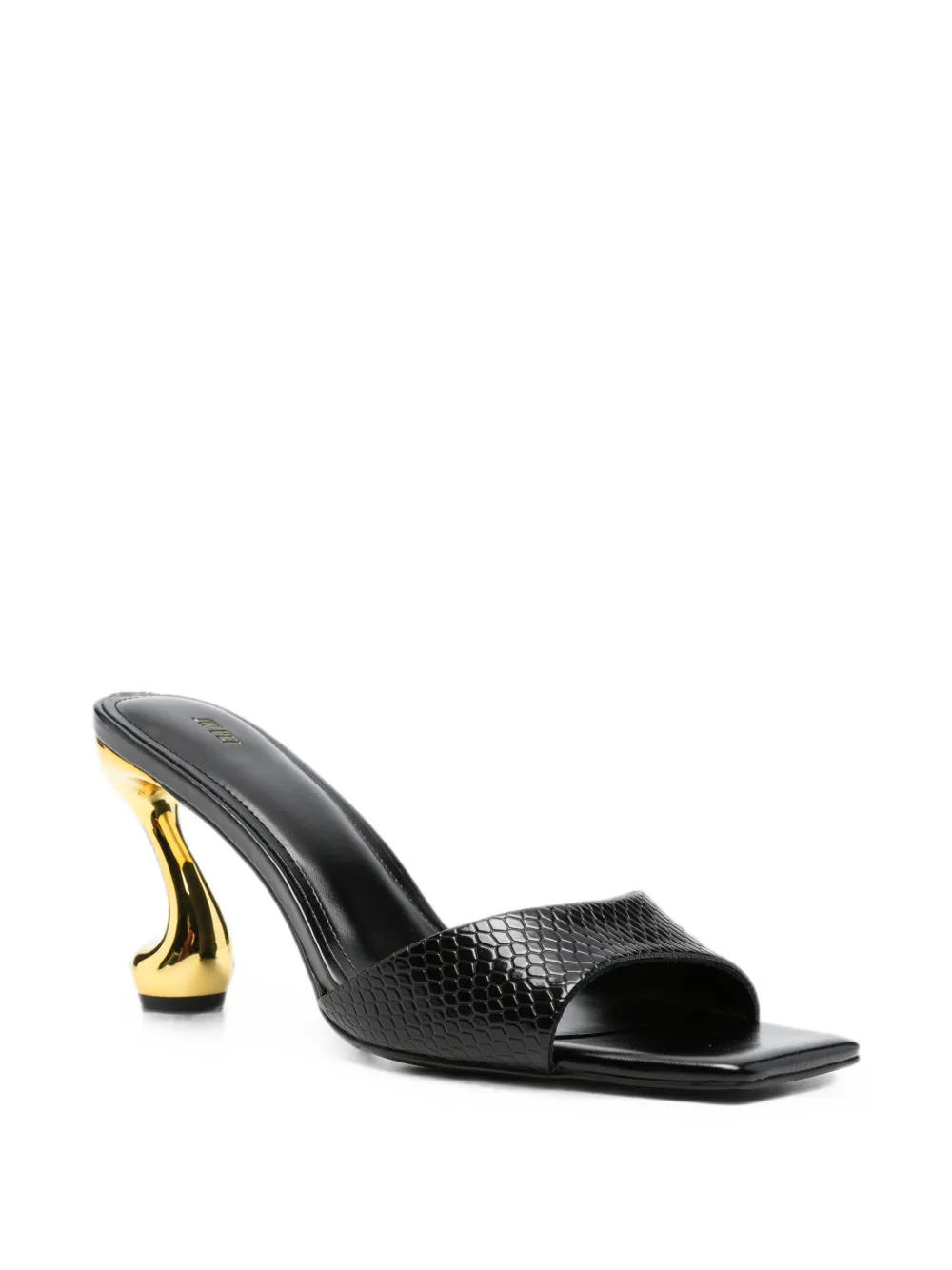 JW Pei Hannah snakeskin-effect sandals Zwart