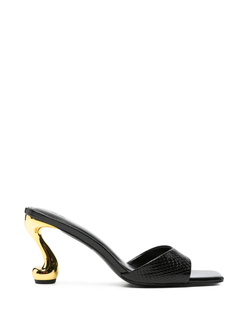 JW Pei Hannah snakeskin-effect sandals Zwart