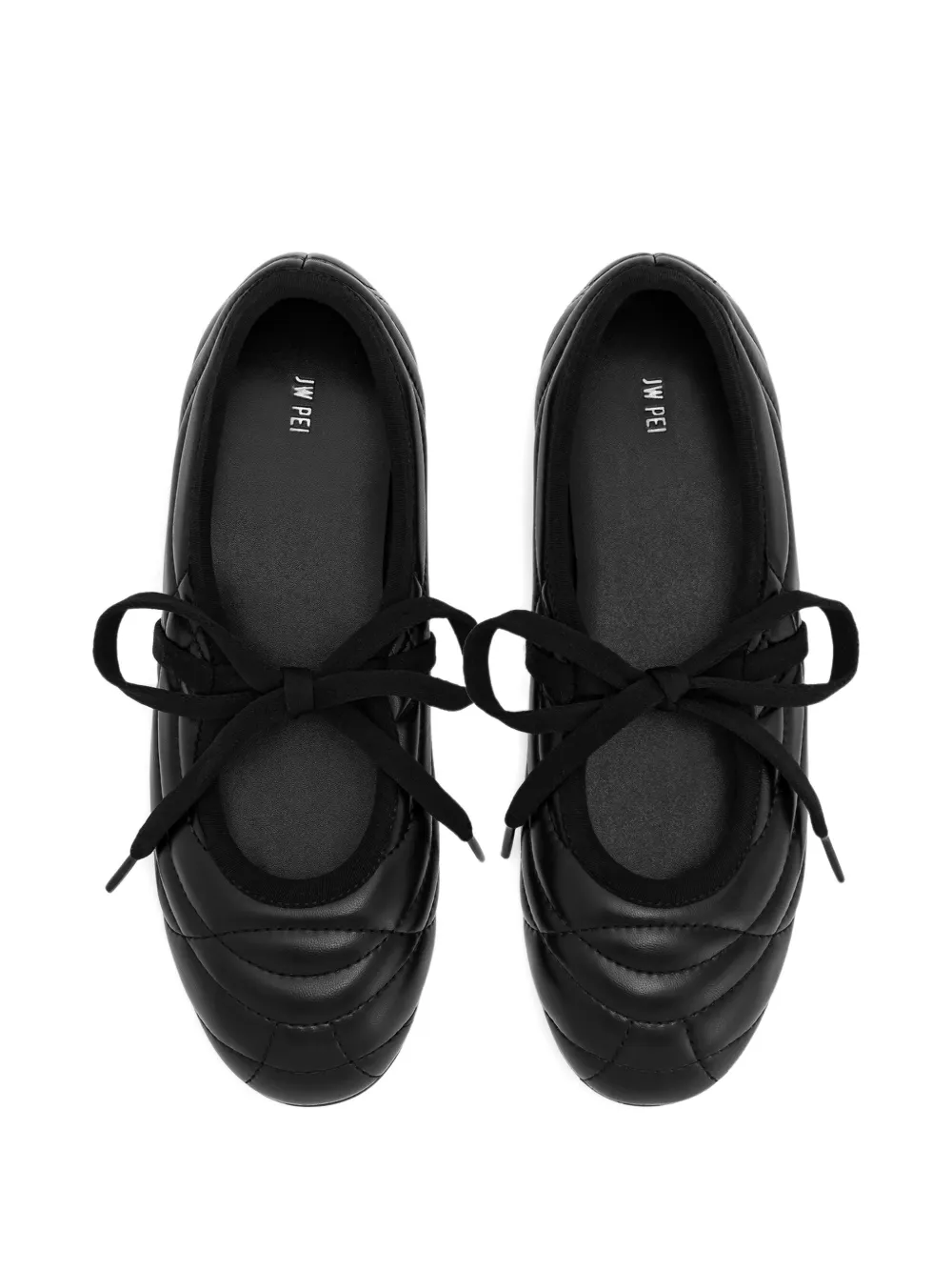 JW Pei Erika ballerina's met veters Zwart