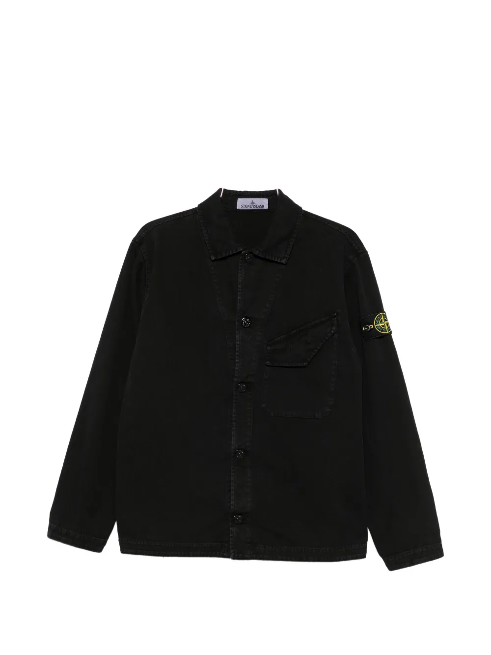 Stone Island logo-patch chest-pocket shirt jacket - Nero