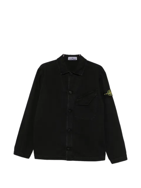 Stone Island logo-patch chest-pocket shirt jacket
