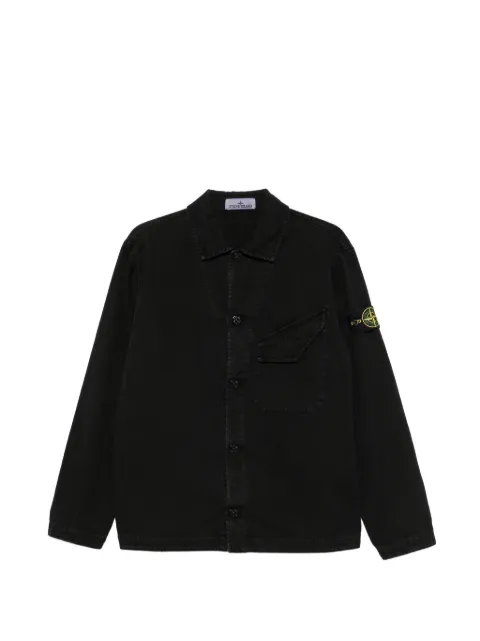 Stone Island logo-patch chest-pocket shirt jacket