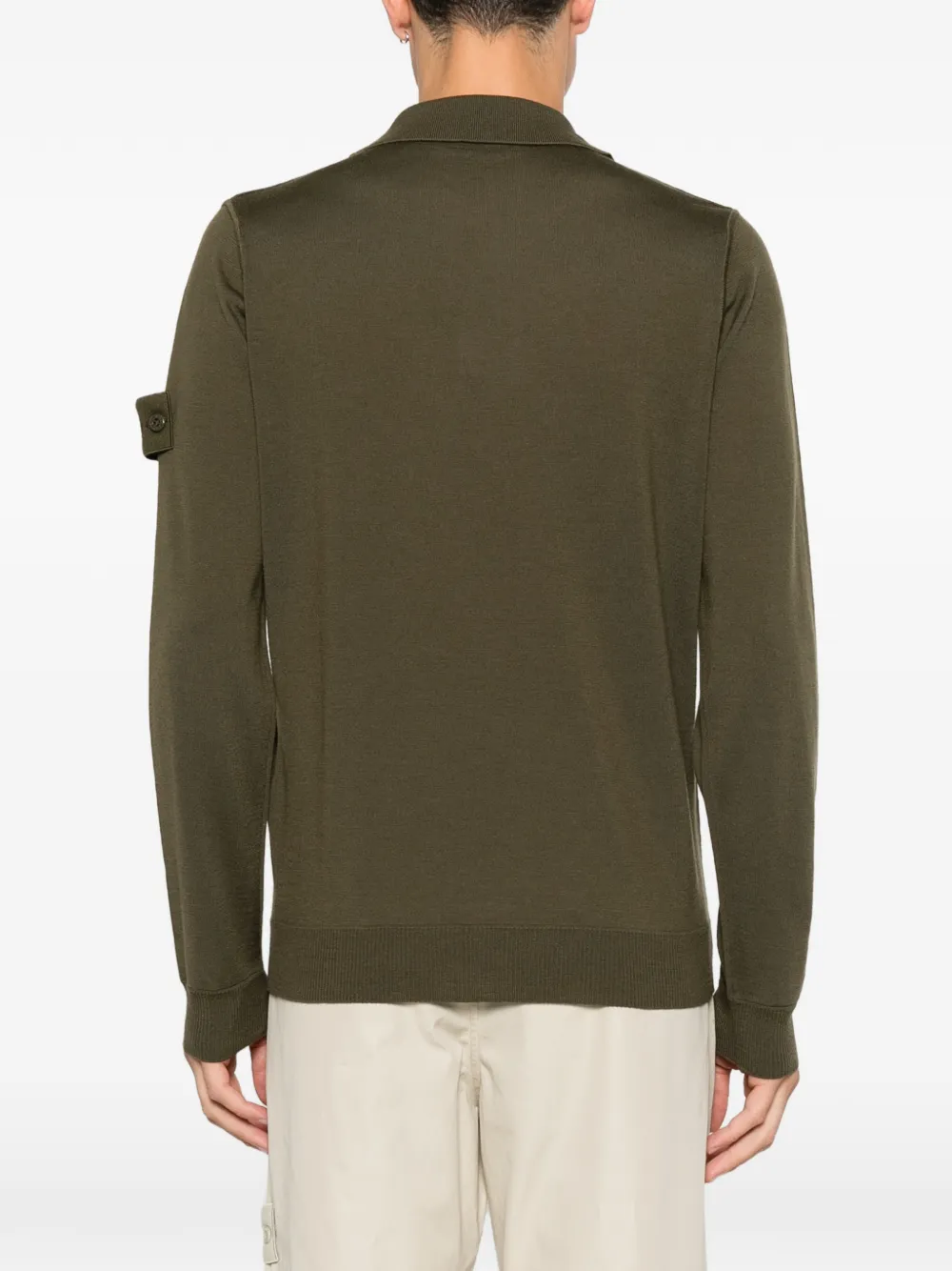 Stone Island 5100076 wollen RWS _S.I. Ghost poloshirt Groen