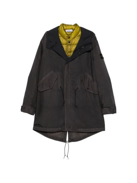 Stone Island check-print reversible parka