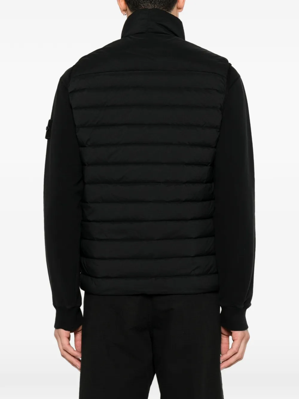 Stone Island G100011 naadloze nylon bodywarmer Zwart