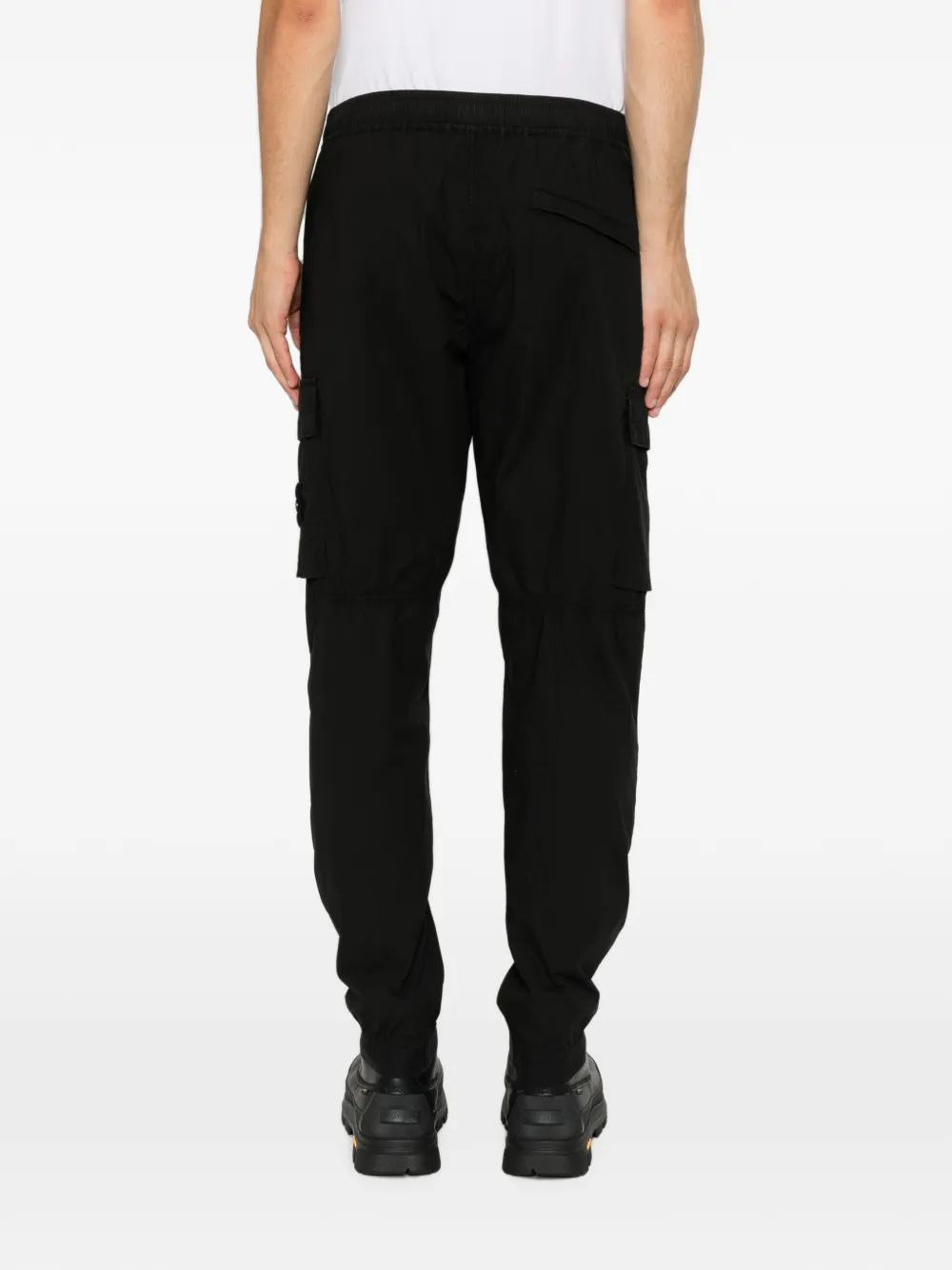 Stone Island Broek met logopatch Zwart