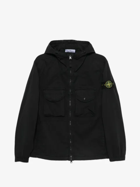 Stone Island logo-patch hooded jacket