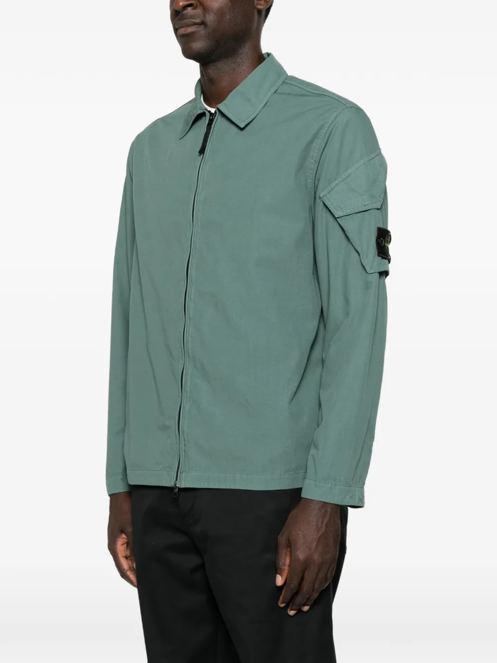 Stone Island Shirtjack met rits Groen