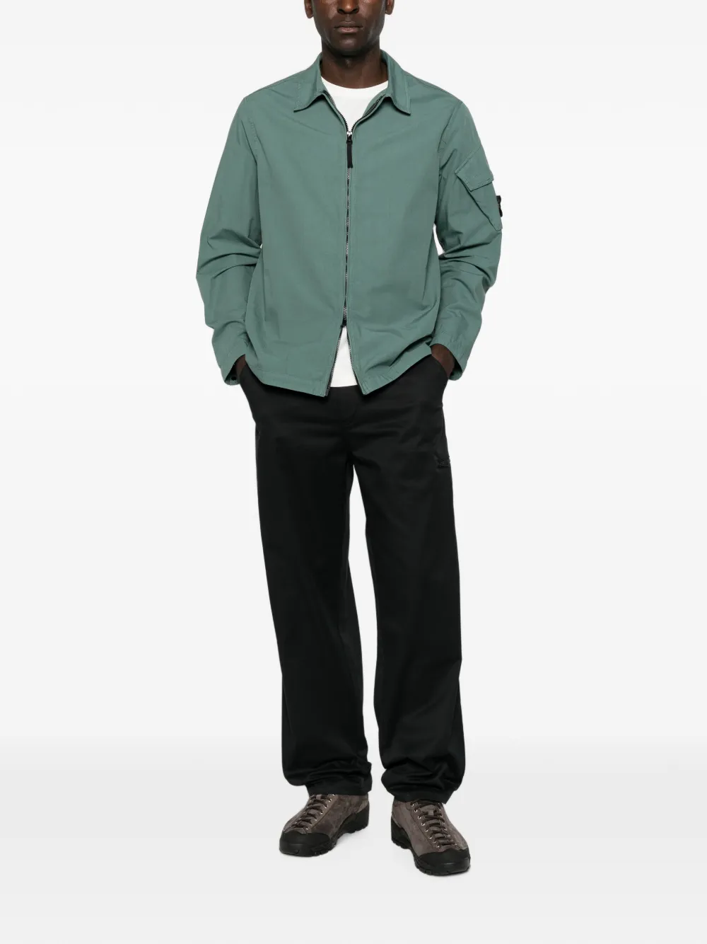 Stone Island Shirtjack met rits Groen