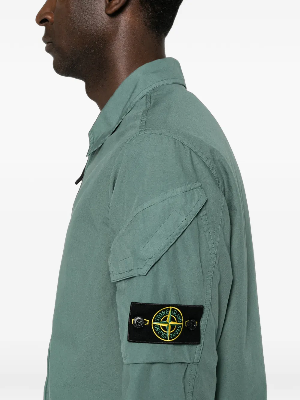 Stone Island Shirtjack met rits Groen