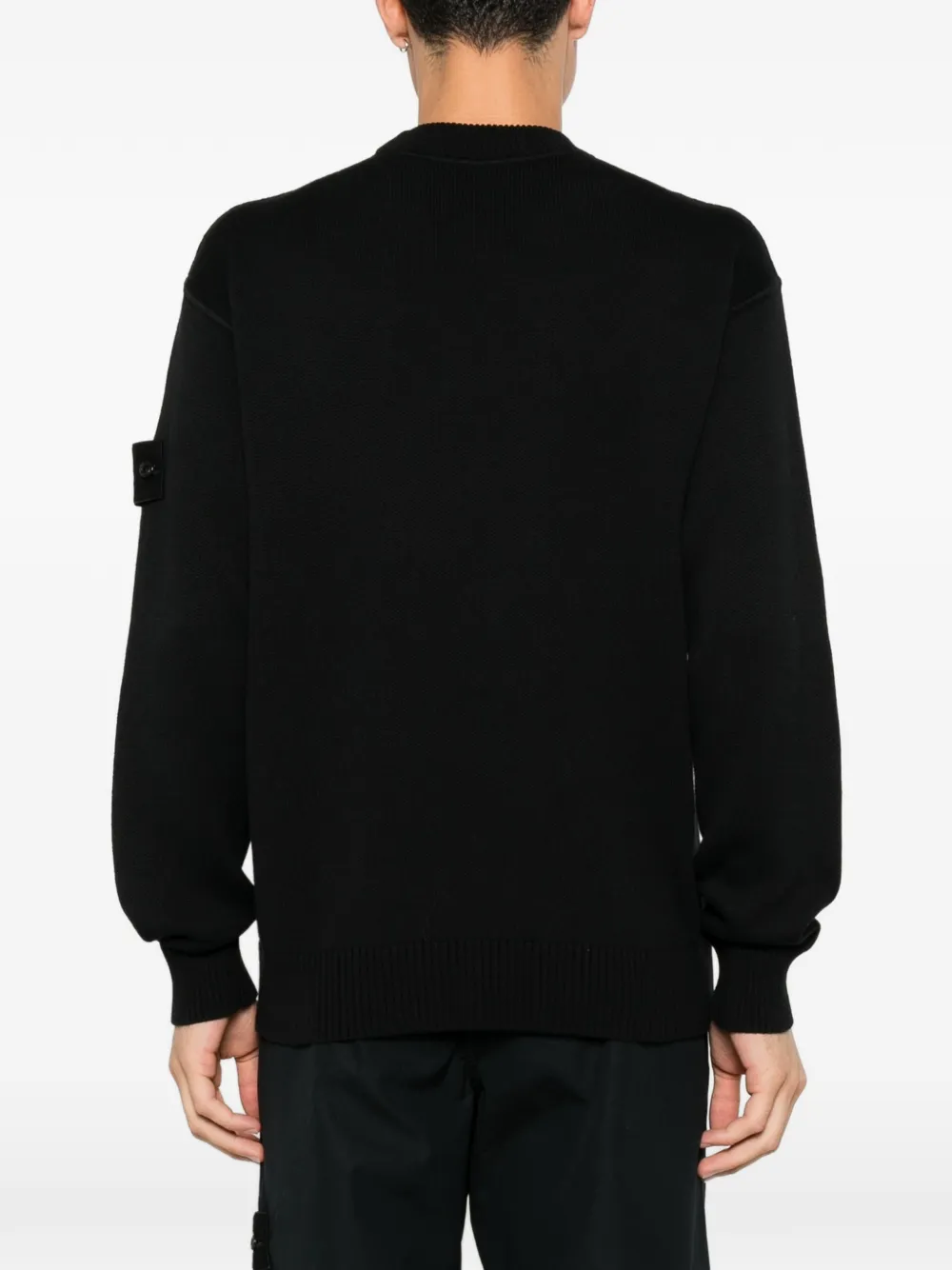Stone Island 5100063 katoenen kasjmier_S.I. Ghost gebreide trui Zwart