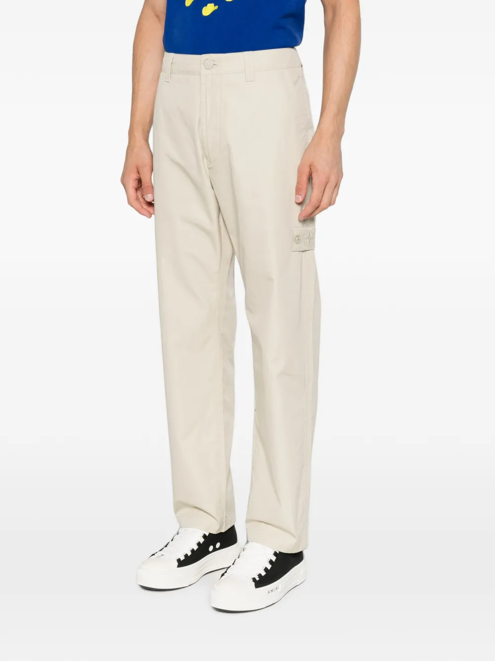Stone Island 3100020 Ghost Piece katoenen canvas broek Beige