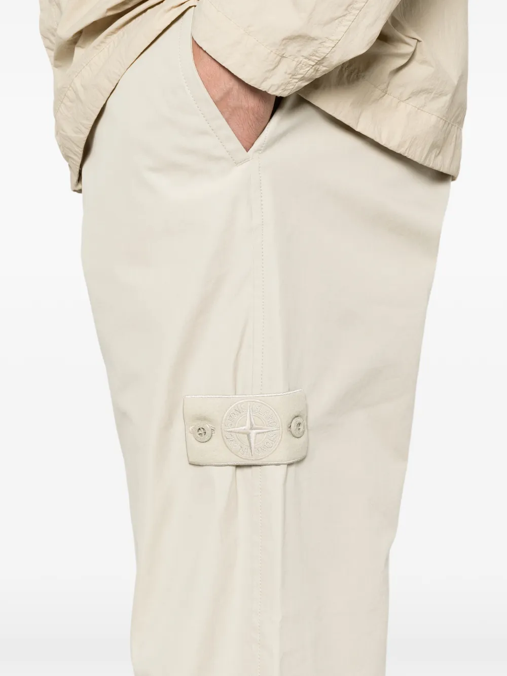 Stone Island 3100020 Ghost Piece katoenen canvas broek Beige