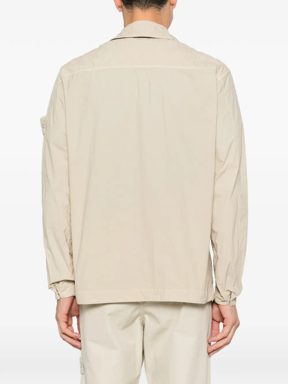 Stone Island 1200044 nylon Smerigliato_S.I. Ghost overhemd Beige