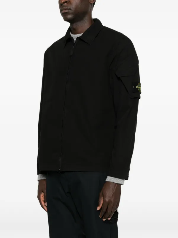 Stone Island zip-fastening Overshirt | Black | FARFETCH