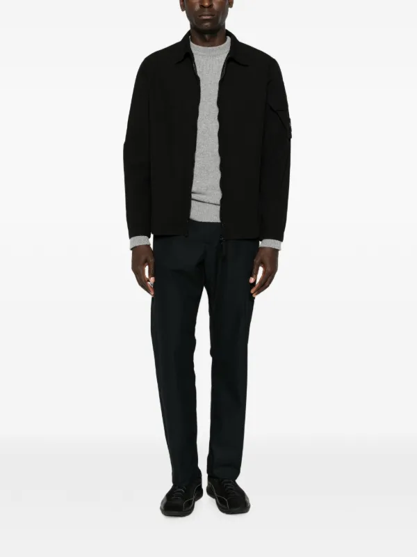 STONE  ZIP UP OVERSHIRT JACKET 黒 L Stone Island zip-fastening Overshirt | Black | FARFETCH