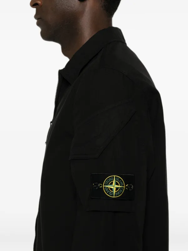 Stone Island zip-fastening Overshirt | Black | FARFETCH
