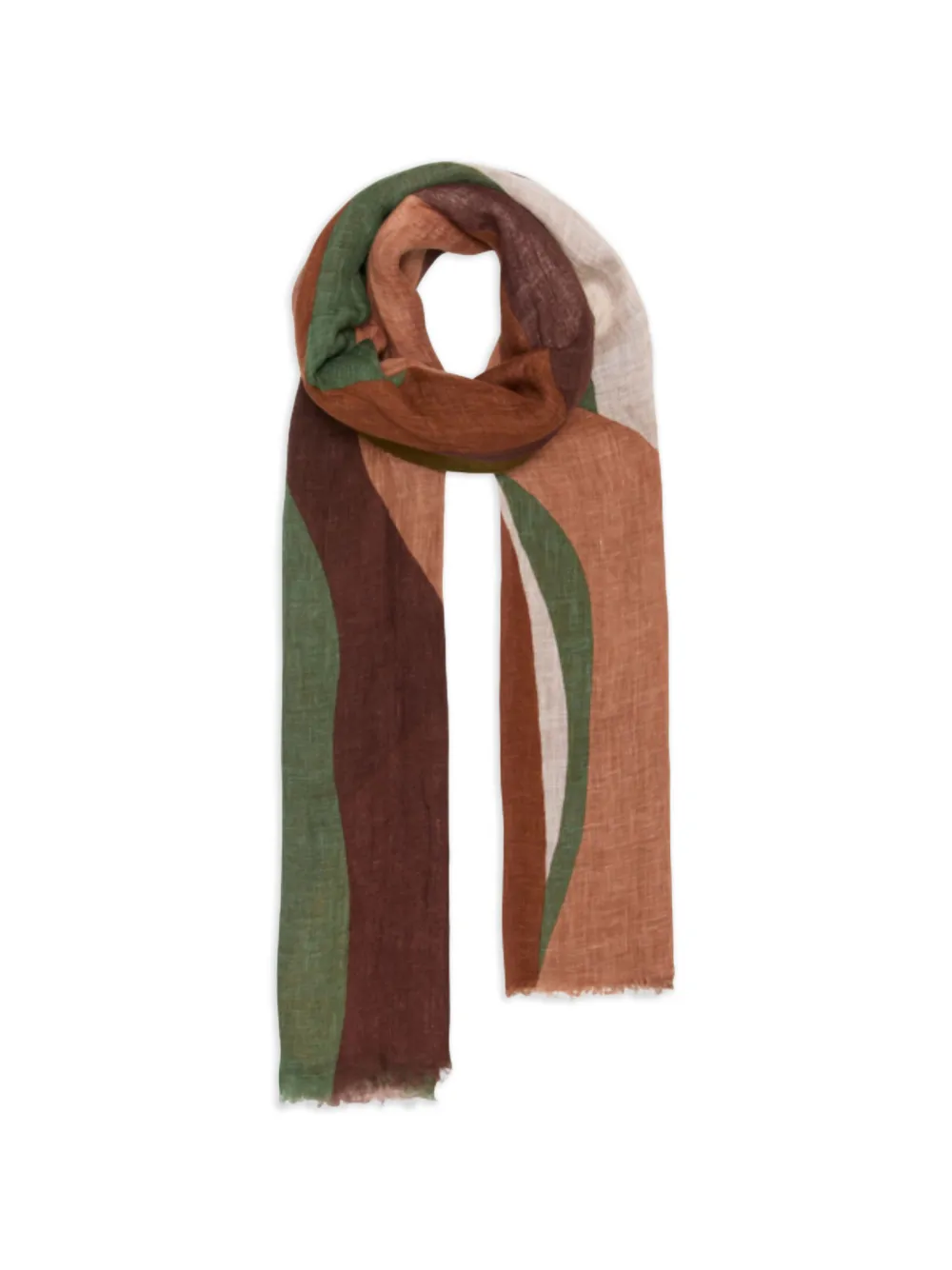 Lovat & Green frayed scarf - Marrone