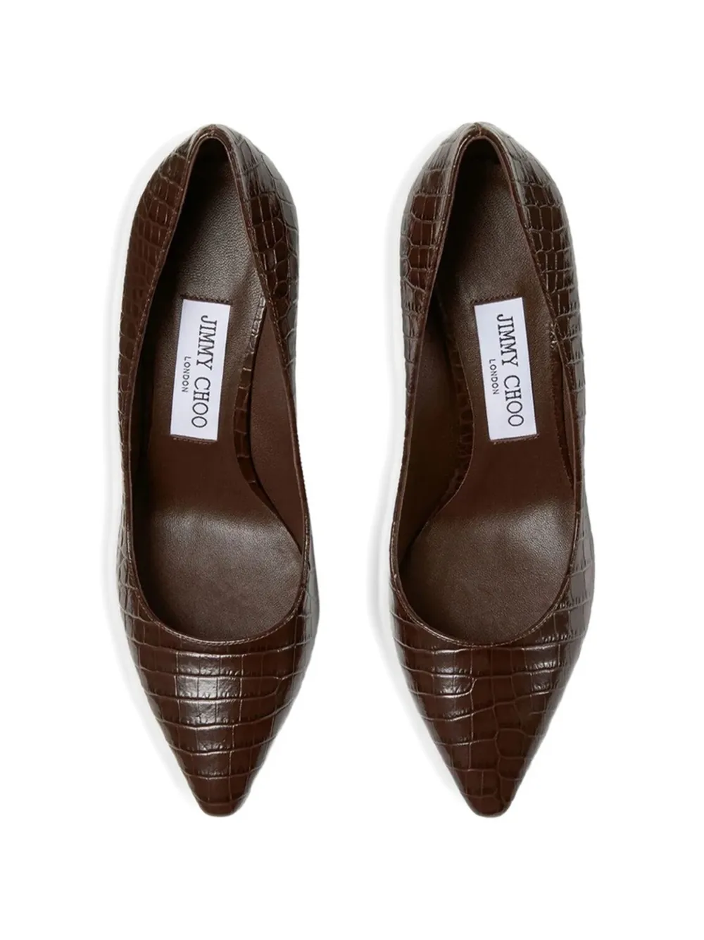 Jimmy Choo Romy crocodile-effect leather pumps Bruin