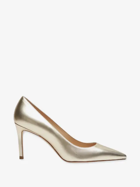 Stuart Weitzman sculptural-heel leather pumps