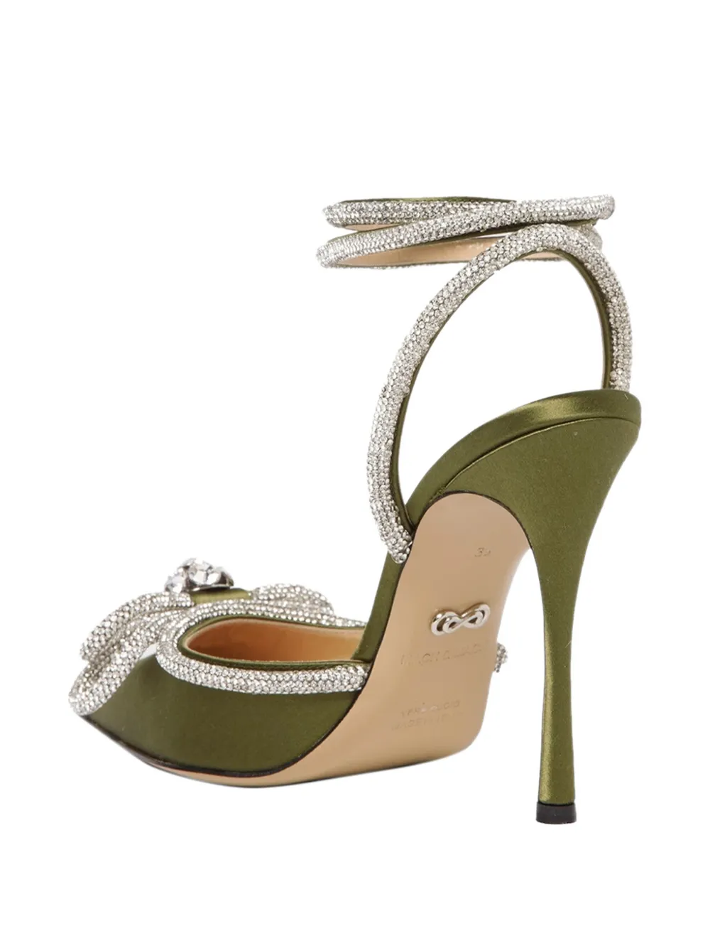 MACH & MACH double bow crystal-embellished pumps Groen