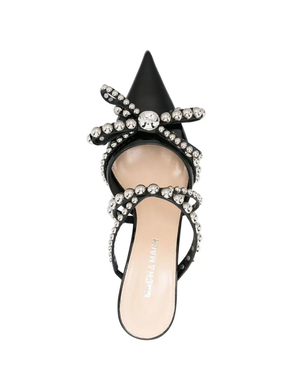 MACH & MACH studded bow-detail pumps Zwart
