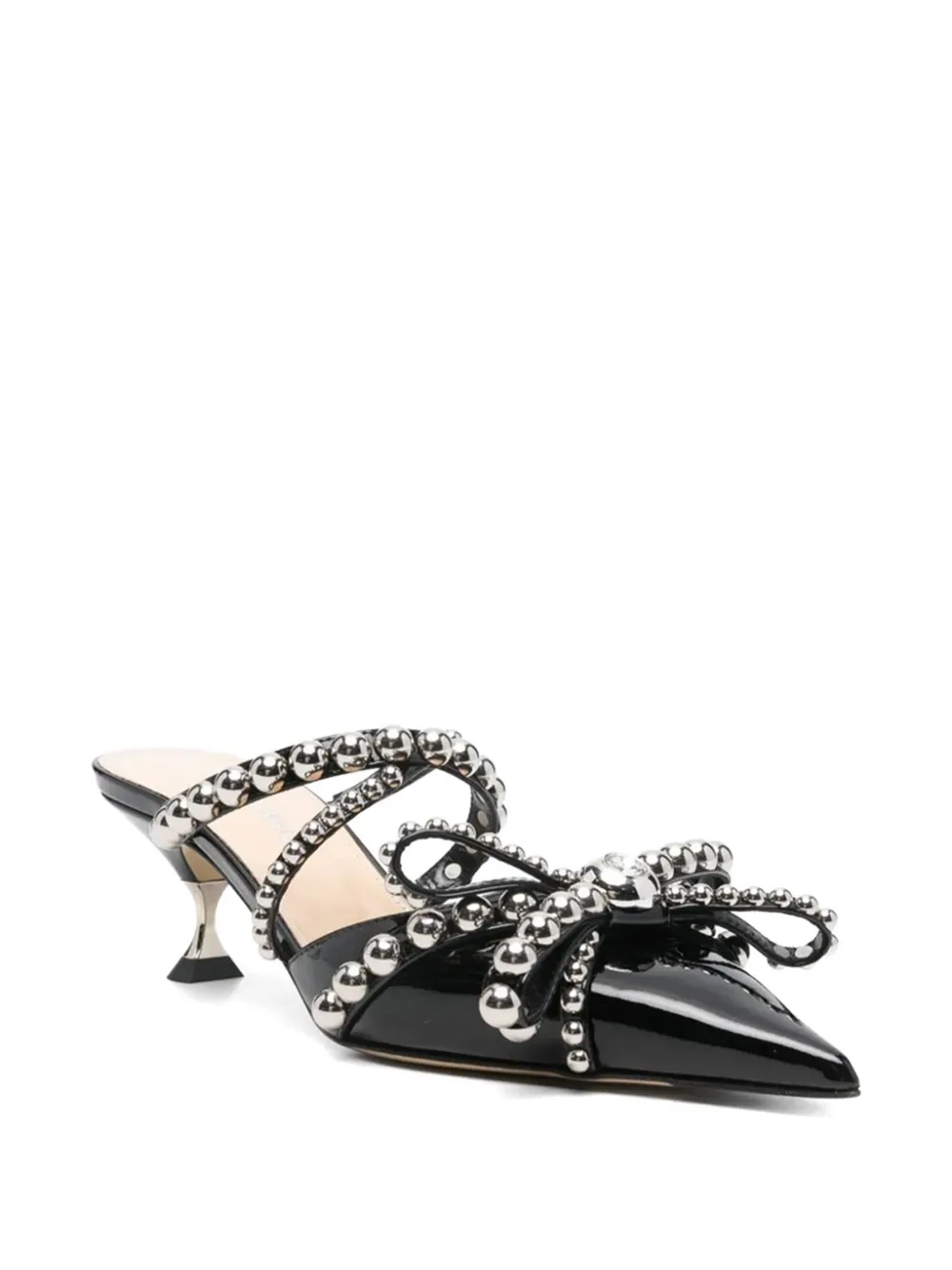 MACH & MACH studded bow-detail pumps Zwart