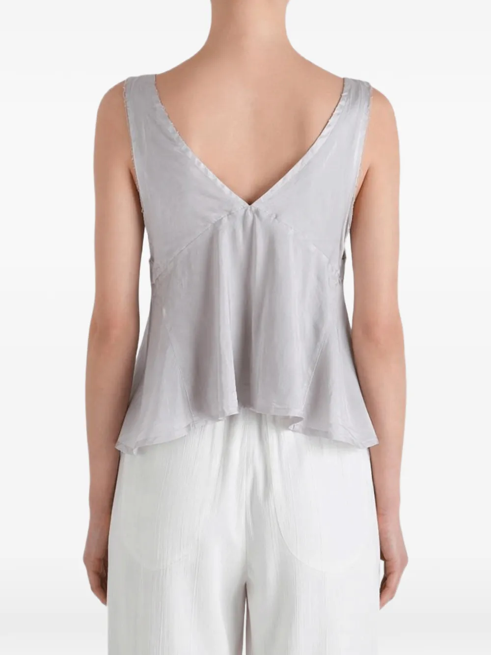 Marc Le Bihan Peplum top met col Grijs