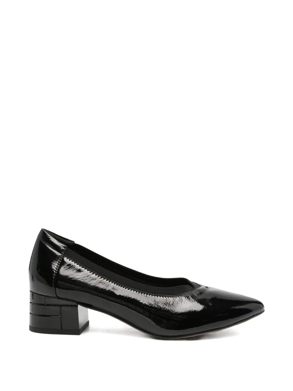 LINDA BAUMANN Pumps met blokhak en gelakte afwerking Zwart