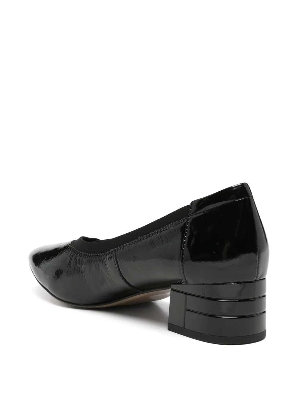 LINDA BAUMANN Pumps met blokhak en gelakte afwerking Zwart