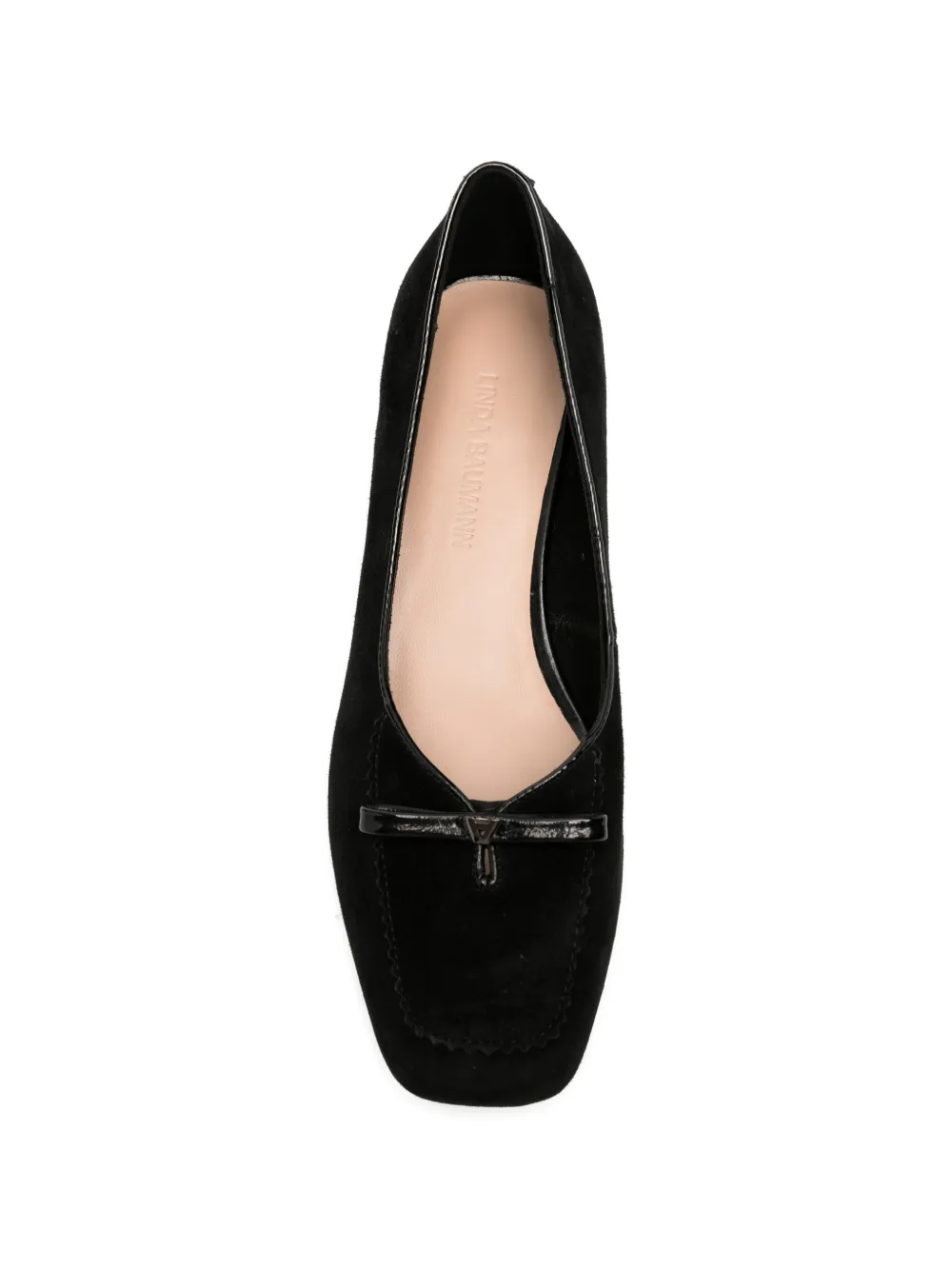 LINDA BAUMANN Suède pumps met strikdetail Zwart
